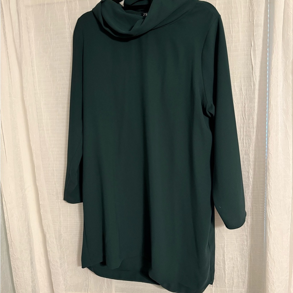 Zara Forest Green Cowl Neck Top